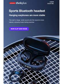 Auriculares deportivos inalámbricos Lenovo LP75 con micrófono, control de botones, indicador de batería LED, auriculares Bluetooth 5.4 TWS de alta fidelidad estéreo - Unitalla - Ver 5