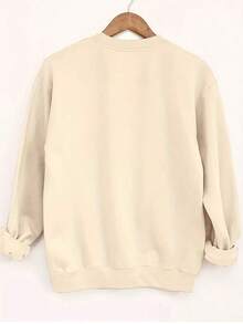 Sweat Shirt2025 New Sweatshirts Comfort Daily |   Women's Casual Round Neck Sweatshirt With Leopard Print And "BASKETBALL Mom" Design - Cozy Polyester, Long Sleeve, Perfect For Autumn And Winter Loose And ComfortableLoose And Comfortablevalentines Clothes - Xám - Xem 7