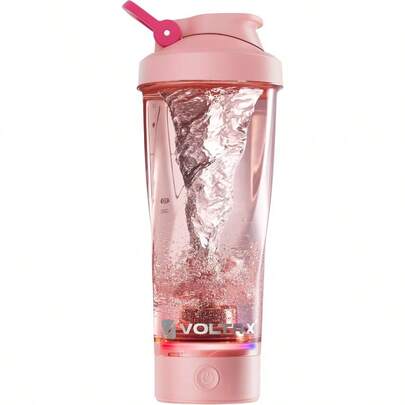 VOLTRX Electric Shaker Bottle- VortexBoost Portable USB C Rechargeable Protein Shake MixerShaker Cups For Protein Shakes And Meal Replacement Shakes  Waterproof 24 Oz Sakura Pink