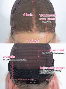 QVR QUEEN VIRGIN REMY QVR Ombre Pink Bob Lace Front Wigs Human Hair Straight Bob Transparent Lace Frontal Wig Pre Plucked With Baby Hair Closure Bob Wig Glueless - S4/PINK - View 7
