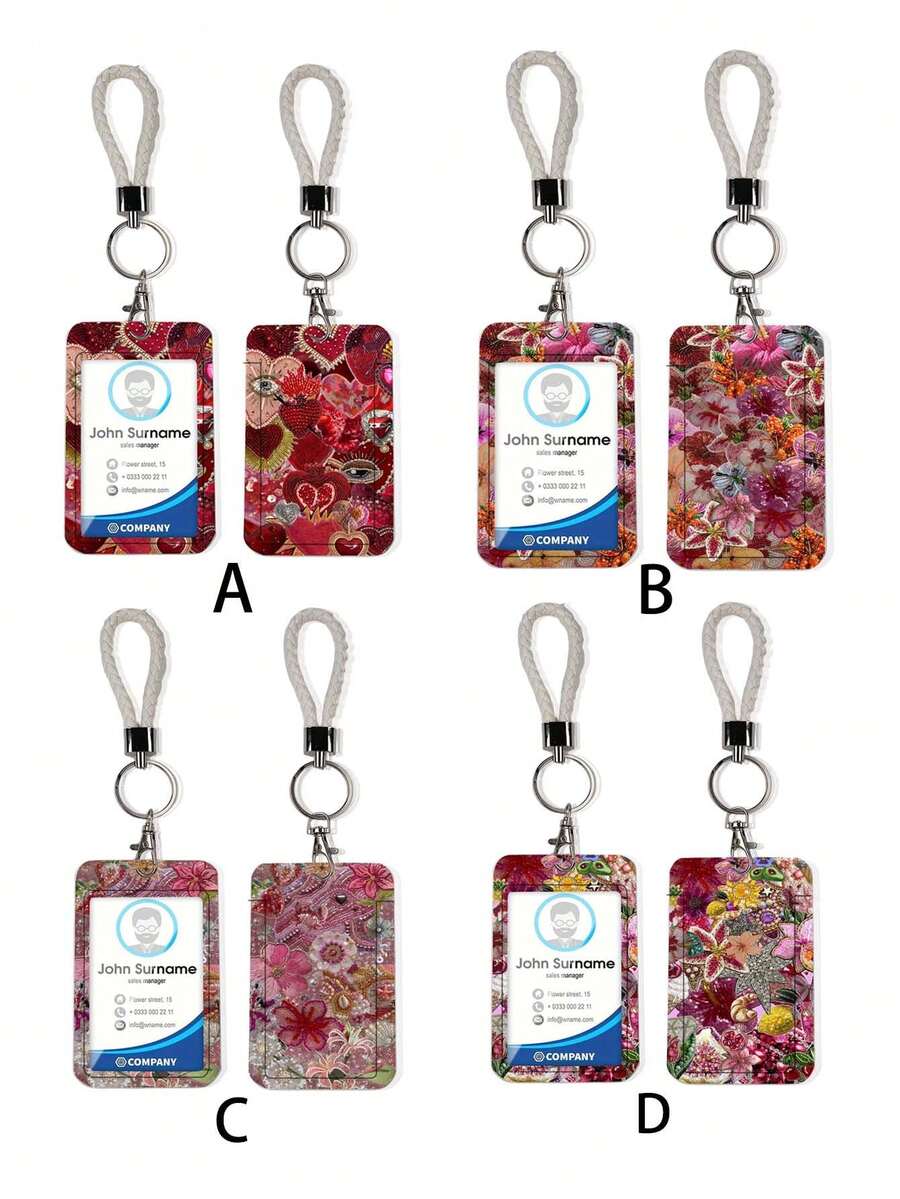 1pc ABS Faux Pearl Strawberry Flower Design Fashion Keychain Pendant, Bag Charm, Student Bus Protector - متعدد الألوان - مشاهدة 1