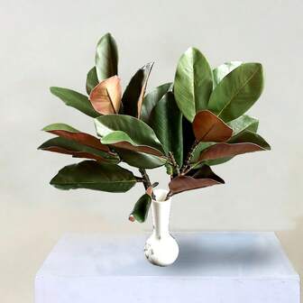 2 piezas de hojas de magnolia artificiales - Hojas falsas para decoración de verdor durante todo el año y días festivos, decoración de otoño para el hogar, decoración de otoño, Acción de Gracias y cosecha, decoración de festivales