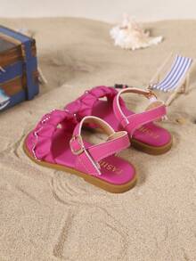 Children's Fashion Outdoor Sandals, Summer Flat Shoes, One-Piece Sandals, New Stylish Elegant Minimalist Girls Shoes - Hot Pink - View 6