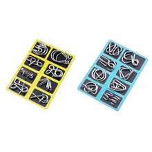 8件套鲁班锁，智能解锁玩具，金属拆卸环，成人款，父母款，家庭聚会礼物，圣诞节，万圣节，感恩节 - 彩色 - 查看 10