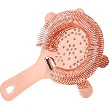 Colador de cócteles, colador de barra colador de bebidas de acero inoxidable colador de líquido filtrado accesorios de barra de cócteles para bar en casa (Gold) - Oro rosa - Ver 6