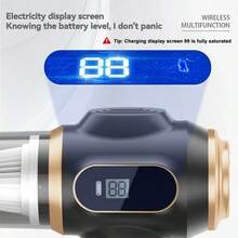 Aspiradora de mano de alto rendimiento para el hogar, 100 W, 18 000 Pa, potente aspiradora para coche con batería de 2000 mAh*2, miniaspiradora portátil recargable 4 en 1. - Negro - Ver 10