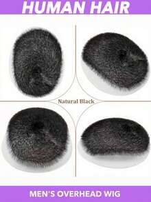 1件男士真人发短寸头假发 - 15x20厘米，自然黑色透明PU材质，有效遮盖稀疏头发，带夹子，快速佩戴，隐形假发，适合所有男士，解决脱发问题 | 自然外观 | 柔韧PU材质