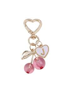 Hochwertiger modischer süßer Kirsche Gold Schmetterling Taschenanhänger - Kirsche Schlüsselanhänger stilvoller Rucksack Anhänger Dekoration, Schlüsselanhänger, Taschenanhänger Legierung Anhänger A-Z Buchstabe, Kopfhörer Anhänger, Auto Anhänger, Dekorativer Anhänger, Kirsche Schlüsselanhänger, Taschenzubehör, mit Taschenklemme, glänzendes Harz und Metall Accessoires, geeignet für Frauen Geldbörse und Tasche, Rucksack Zubehör - Verschiedenfarbig - Übersicht 14