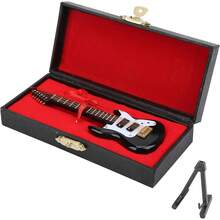 TendenciaFocket Guitarra en Miniatura de con Soporte y Estuche, Mini Instrumento Musical 3 en 1, Modelo de Casa de Muñecas en Miniatura, de Cumpleaños para Accesorios de Decoración de Casa deCalidad premium - 1 - Ver 8