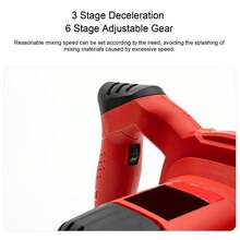 Mezclador De Cemento Portátil - Potente Revolvedora de Concreto Electrica para Lechada, Mortero, Resina Epoxica, Pintura, Y Revestimientos, 6 Velocidades, Diseño Con Varilla Integrada - Tipo de Enchufe A USA (110-127V) - Ver 3