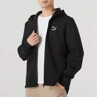 Puma Unisex Jacket, Sporty Casual Style, Printed Back, Simple And Comfortable Hooded Coat, Style Number 625208-01.