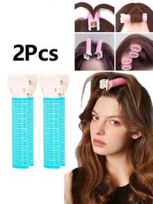 2pcs Hair Fiber Clips, Used To Increase Root Volume, Slouchy Hair Clips, Premium Hairstyling Tool/Curling Iron Accessory, No-Heat Curling, Increase Hair Volume, No-Heat Styling Tool, Premium Hairstyling Slouchy Hair Clips (Not For Direct Curling, Only For Fixing Hairstyles) - Multicolor - View 15