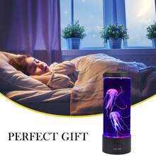 Luminária USB em formato de água-viva com LEDs que mudam de cor - Luminária de ambiente cilíndrica realista inspirada em aquários, luz noturna de água-viva com gradiente de 7 cores, luminária de mesa decorativa e relaxante. - Claro - Ver 5