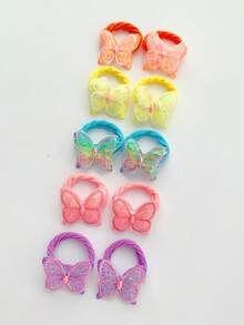 8pcs Cute Sequin & Mesh Bow Hair Ties, Colored Scrunchies For Ponytail