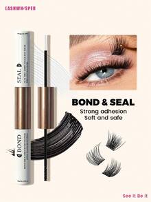 睫毛嫁接工具包 – 粘合剂、卸妆液、精密镊子和一次性睫毛刷，适用于簇状睫毛和睫毛嫁接