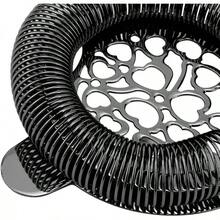 Colador de cóctel de acero inoxidable, colador de barra de acero inoxidable para barman, colador de hielo para barman, con resorte de alta densidad, colador de tamiz de bebidas de acero inoxidable - Chapado en negro. - Ver 10