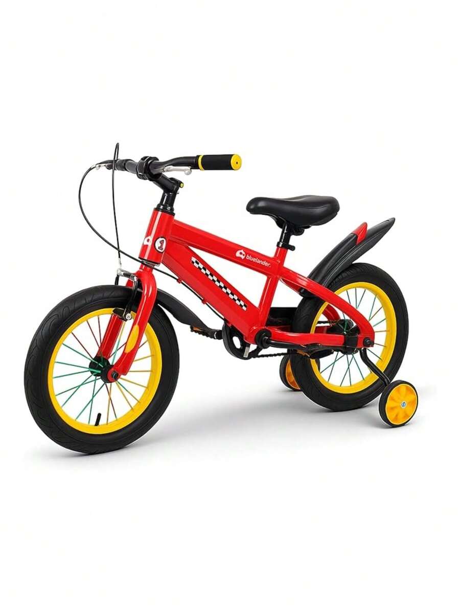 Bicicleta Infantil, Rodada 14 con Ruedas de Entrenamiento, Asiento y Manubrio Ajustable, Ideal para Niños de 3 a 5 Años. Bluelander - Rojo - Ver 1