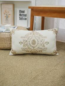 1pc Exquisite Bead Embroidery Cushion Pillowcase, Suitable For Multiple Room Types And Sizes, Machine Washable, Zipper Closure, No Pillow Core Gifts Birthday Graduation School Decor School Surprise Dormitory Decor Back To School Home Decor Room Decor School Supplies - Multicolor - View 19