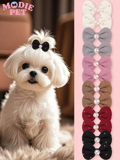 1-12 قطعة مشابك شعر للحيوانات الأليفة مزينة بفيونكة اللؤلؤ - إكسسوارات أنيقة للقطط والكلاب | مشابك شعر صغيرة مريحة للجراء والقطط الصغيرة لتصفيف الشعر | مشابك فيونكة اللؤلؤ جذابة للحيوانات الأليفة للارتداء اليومي/الصور التذكارية/المناسبات | إكسسوارات شعر ناعمة للحيوانات الأليفة - ديكور تنكري للحيوانات الأليفة الصغيرة والمتوسطة | مشابك تصفيف شعر ضرورية لعشاق الحيوانات الأليفة/مالكي الحيوانات الأليفة الشباب