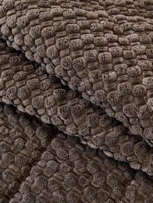 1pc Solid Color Quilted Plush Sofa Cover, Warm And Thick For Winter, White Plush Trim, Minimalist Modern Style, Suitable For Bedroom, Living Room, Office Home Decor, Fits Single, Loveseat, 3-Seater, 4-Seater And Sectional Sofas - Dark Grey - View 7