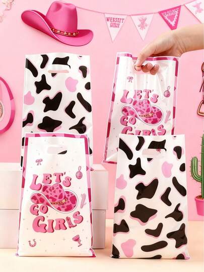 10/25/50pcs Western Cowboy Theme Party Gift Bags/Candy Bags, Cowboy Pattern Party Gift Bags, Birthday Gift Bags, Cowboy Theme Birthday Party Supplies, Happy Birthday Party Gift Packaging, Birthday Gift Bags/Candy Bags, Baby Shower Decorations, Birthday Decorations, Birthday Party Favors, Women Birthday Gifts