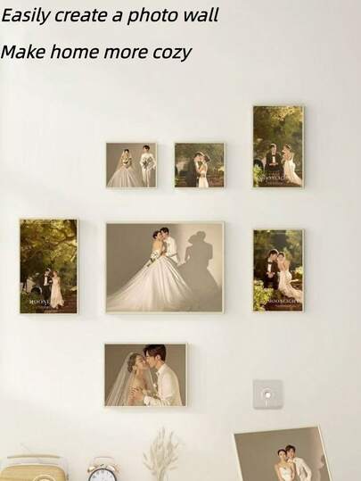 20 st. borrfria väggkrokar, robusta osynliga plastklämmor för att hänga upp foton och ramar, perfekt för hemmet, utställningsdekor, målningar, väggkonst