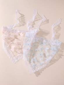 1pc Women's Fashion Elegant Sweet Ethereal 3D Butterfly Mesh Triangular Headscarf Headband, Suitable For Daily, Party, Beach, Vacation, Countryside Style - Multicolor - View 2