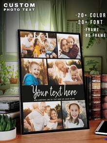 1Pc Personalized Photos To Canvas Print - Canvas Prints With Your Photos On Custom Wall Art For Bedroom, Van Gogh, Living Room, Wedding, Baby, Pet, Family, Love, Couple, Friend, Picture, Photo, Framed Wall Art, Gift, Best Friend Gift, Family Gift, Birthday Gifts, Gift For Family/Friend/Girlfriend/Boyfriend, Valentine's Day, Valentine's Day Decor Graduation,Graphic Print,Festive Calendar