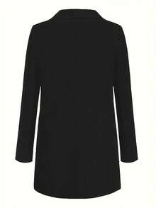 New European & American Fashion Casual Blazer, Lapel Collar Slim Fit Cardigan Jacket For Women, Spring/Autumn - Black-1 - View 2