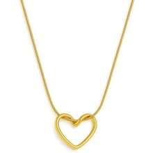 Collar en forma de corazón chapado en oro de 18k para mujer, Collar minimalista de corazón, Collar de corazón para mujer, Joyería de acero estilo minimalista y duradero(Oro) - Multicolor - Ver 1