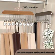 1/2/3pcs Space-Saving Wooden Clothes Hanger With 8 Hooks - Heavy Duty, 360° Rotation, Suitable For Bras, Camisoles, Scarves Etc. - Closet Organizer - Multicolor - View 3
