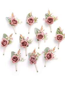 زهور اصطناعية بوتونييرة مع دبابيس للرجال ، بوتونييرة للعريس والوصيف والضيوف ، زهور اصطناعية لديكور الزفاف / الحفلات الرسمية / الحفلات المدرسية ، إلخ. بوتونييرة وردية للرجال في حفلات الزفاف للعريس والوصيف وحفلات الزفاف والذكرى السنوية والعشاء الرسمي والحفلات والحفلات المدرسية ، ديكور الزفاف المنزلي البوهيمي ، اكسسوارات عيد الحب - بوتونيير وردي غباري - مشاهدة 11