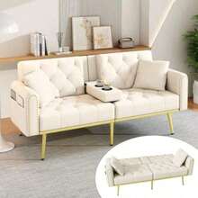 Soffor och soffor - Beige + Sammet + 2 sitsar - Visa 8