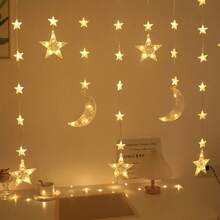 1 Stück Ramadan Halbmond Lichterkette, 300cm, batteriebetrieben, geeignet für Ramadan Dekoration, Hochzeit, Geburtstag, Hausparty, Raumdekoration, Dekobeleuchtung, Eid Al-Fitr Zubehör - Weiss - Übersicht 5