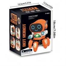 6-bens dansande bläckfiskrobot - med ljus och musik, pedagogisk interaktiv leksak, bästa presenten för pojkar, flickor, födelsedag, jul, högtider