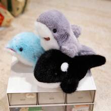 1pc Cute Cartoon Ocean Series Plush Doll, Walrus, Dolphin, Seal, Shark, Whale Stuffed Animal Doll, Mini Desktop Companion, Learning Doll, Stress Relief, Children's Birthday Gift - Multicolor - View 12