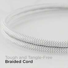 ¡RecomendadoCordinate Designer Regleta de enchufes de 3 Salidas, Cable de extensión Trenzado de 2 pies, Adaptador con conexión a Tierra, Enchufe Plano de bajo Perfil, listado en UL, Blanco, 47297¡Top de Temporada - Blanco/Gris - Ver 4