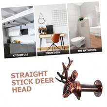 Deer Head Wall Hook For Home Decor Multi-Functional Antler Hanger For Clothes Keys And Hats Rustic Style Wall-Mounted Storage Unique Space-Saving Design - Một cỡ - Xem 8