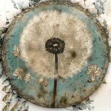 1pc Vintage Dandelion Metal Wall Art 8x8 Inch, Rustic Iron Sign Retro 2D Printing, Durable Indoor Outdoor Decor For Home Bar Caf - Nhiều màu - Xem 1