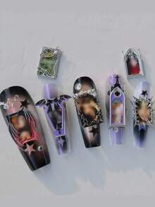 1pc Nail Art Mold, Sweet Metallic Liquid Charm Backpack Decor, Cute Shoulder Bag, 3D Nail Art DIY Transparent Silicone Mold - 無色 - 查看 9