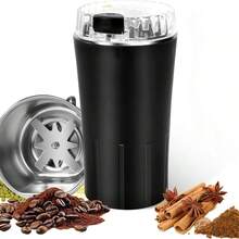 Electric Coffee Grinder, CoffeeBean And Spice Grinder,300w Powerful Power Portable With Heavy-DutyStainless Steel Grind Blades - 黑色 - 查看 3