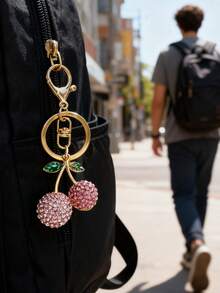 Fashionable & Versatile Cherry Keychain Pendant, Suitable As Party Gifts, Valentine's Day Gifts For Girlfriend, Best Friends, And Friends - Multicolor - View 7