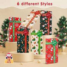 YQQ Naler 18 Cajitas de Regalo Navideñas Caja de Papel Navidad para Dulces Regalitos Recuerdos de Fiestas 3 Colores Brillantes5735 - 3 colores - Ver 4