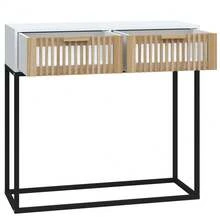 Console Table White 80x30x75 Cm Engineered Wood And Iron - White - View 6