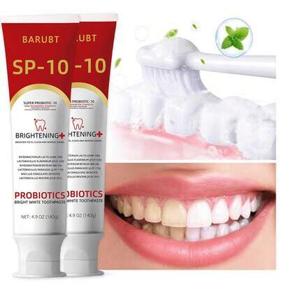 BARUBT 2pcs/Set Probiotic Toothpaste, Teeth Whitening & Enamel Protection, Probiotic Brightening + Whitening Toothpaste, Cleans & Freshens Breath, Probiotic Whitening Oral Paste, Maintain Oral Health With Daily Brushing