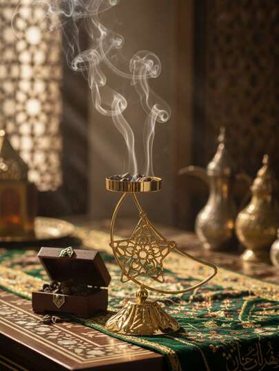 1 chiếc/bộ lư hương hình trăng sao bằng kim loại mạ vàng, được làm từ chất liệu mạ vàng sáng bóng với thiết kế rỗng hình trăng sao làm trung tâm. Có thể đặt trên bàn cà phê phòng khách, bàn đầu giường phòng ngủ, góc đọc sách quán cà phê, khu vực chung của nhà nghỉ hoặc phòng tập yoga, vừa là dụng cụ xông hương vừa là công cụ trị liệu bằng hương thơm.