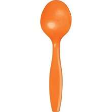 Creative Converting 10615 Sunkissed Orange Plastic Spoons, 24 Pcs - ColorA - 查看 1
