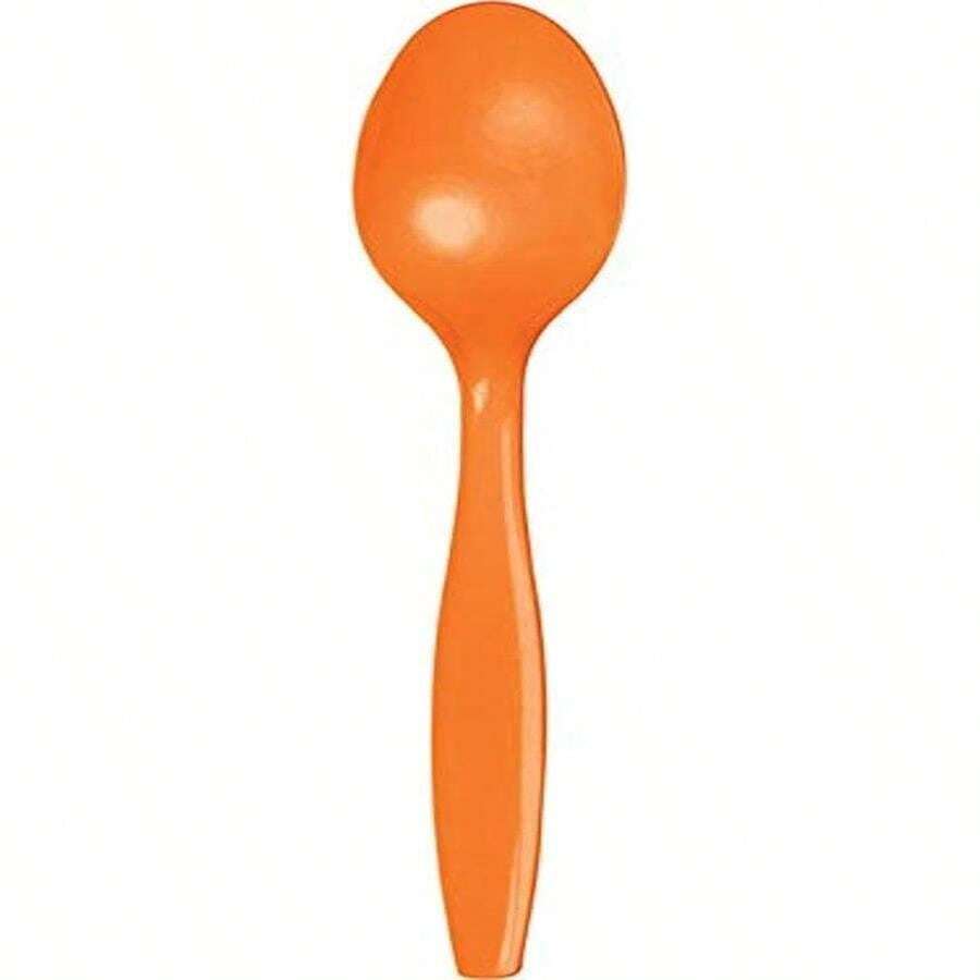 Creative Converting 10615 Sunkissed Orange Plastic Spoons, 24 Pcs - ColorA - 查看 1