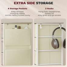 10 Fabric Drawers | Textured Storage Organizer With Natural Wood Finish - Default - View 5
