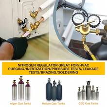 Nitrogen Pressure Regulator 0-600PSI CGA580 Inlet 1/4-Inch Male Flare Connection Heavy-Duty Handle Self-Reseating Relief - Brass Color - View 8